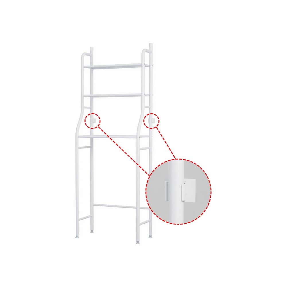 Estante organizador de 3 niveles para cuarto de lavado NEKI (68 x 25 x 163 cm) - Miniatura 4