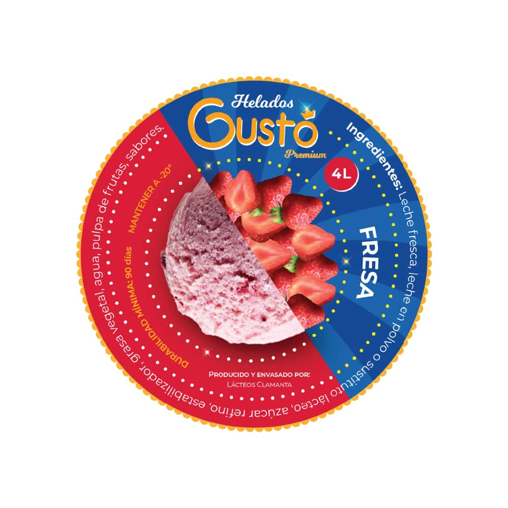 Helado Premium de fresa Gustó (4 L) - Miniatura 3