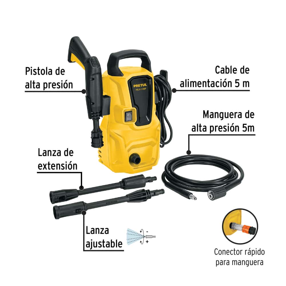 Hidrolavadora eléctrica 1350 PSI Pretul HILA-1350P - Miniatura 2