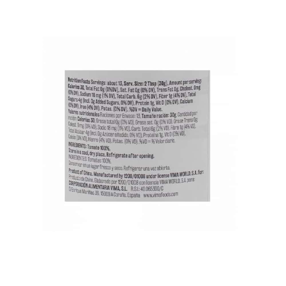 Pasta de tomate Vima Foods (400 g / 14 oz) - Miniatura 2