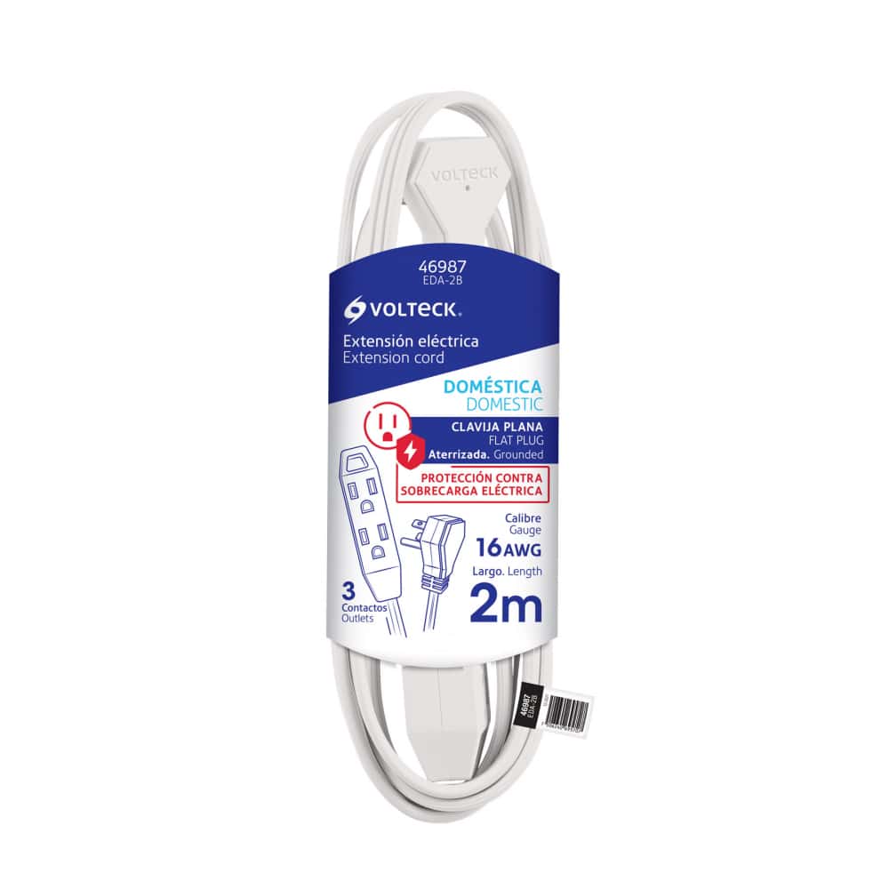 Extensión eléctrica 2 m Volteck EDA-2B - Miniatura 1