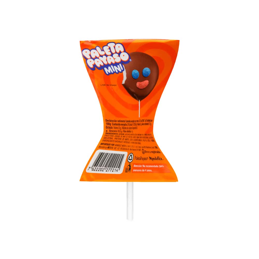Mini paleta payaso de malvavisco con cobertura sabor a chocolate y gomitas Ricolino (25 g) - Miniatura 4
