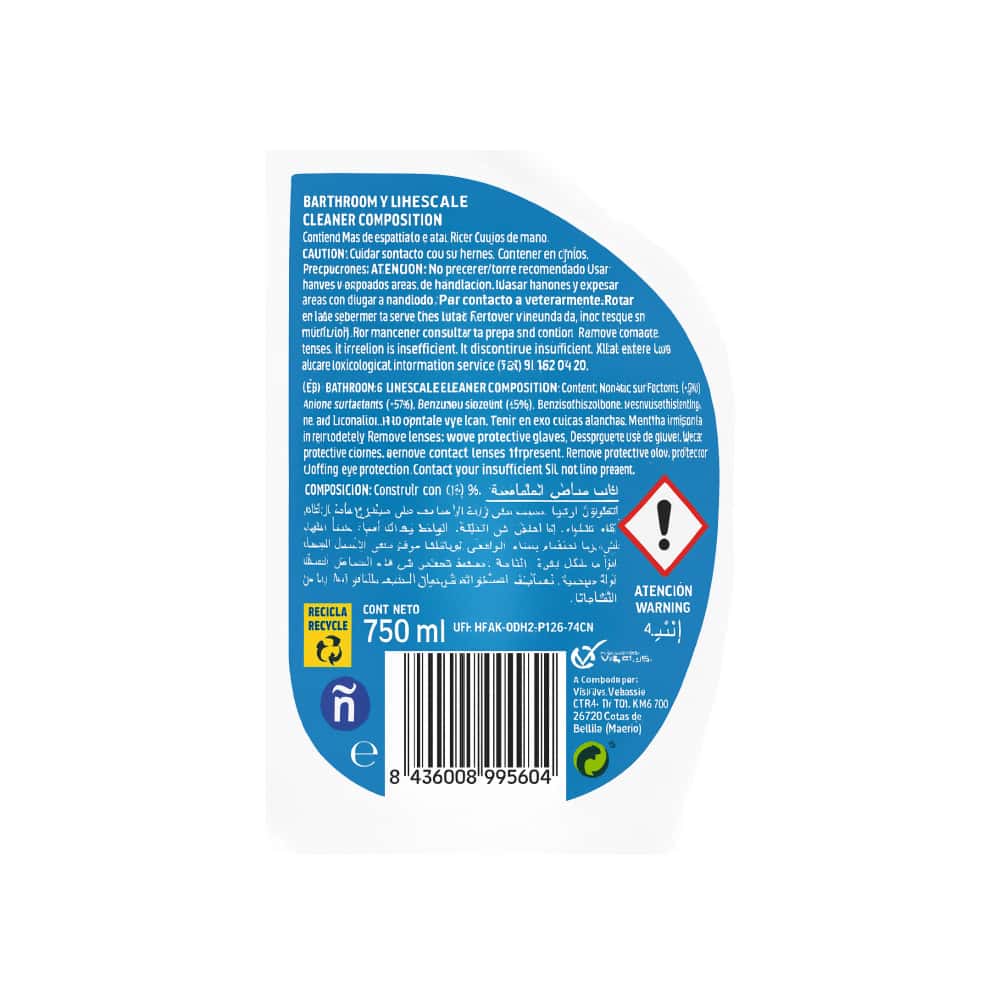 Limpiador para baños antical Vial Plus (750 ml) - Miniatura 7