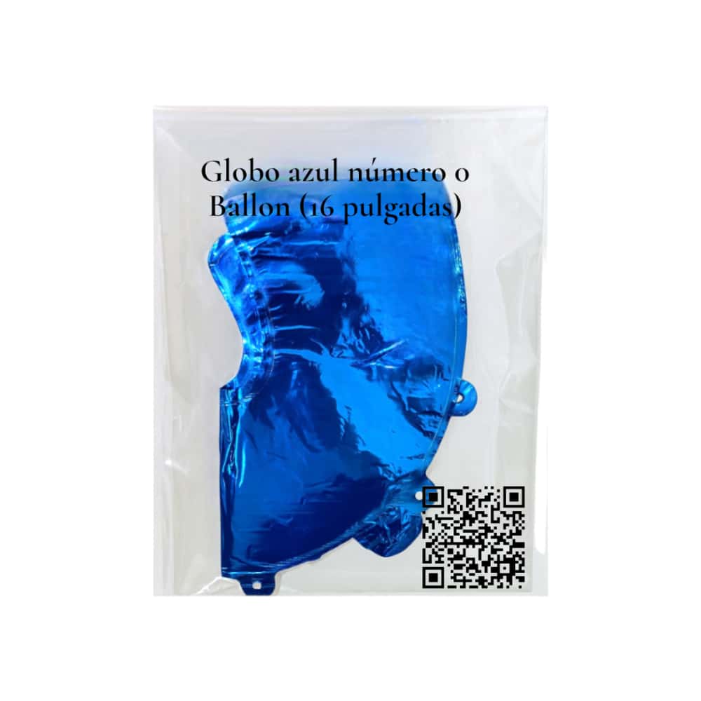 Globo azul número 0 Ballon (16 pulgadas) - Miniatura 2