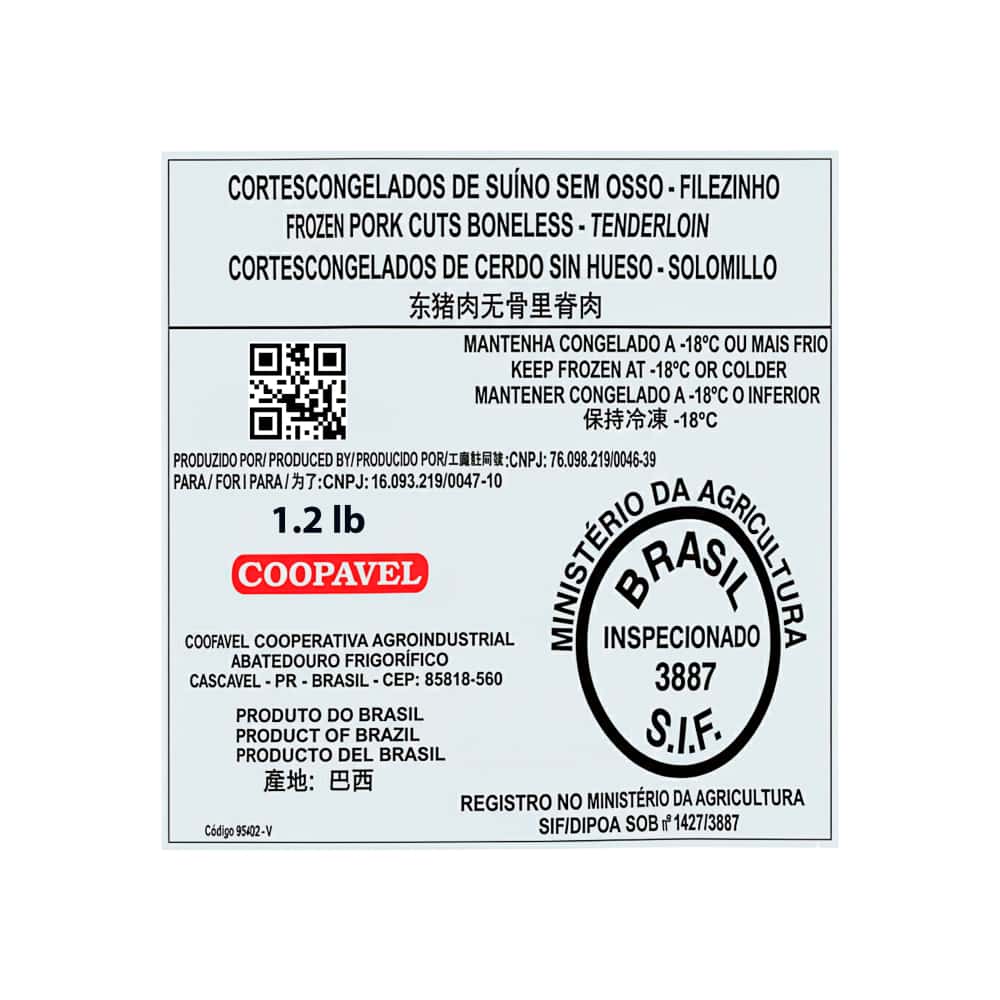 Solomillo de cerdo sin hueso Coopavel (544 g / 1.2 lb) - Miniatura 3