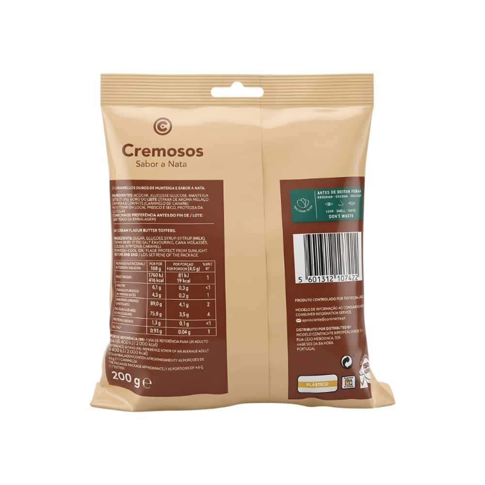 Caramelos duros de mantequilla y sabor a nata Continente (200 g / 7.05 oz) - Miniatura 2