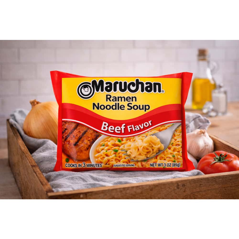 Sopa instantánea de fideos sabor carne de res Maruchan (85 g / 2.99 oz) - Miniatura 4