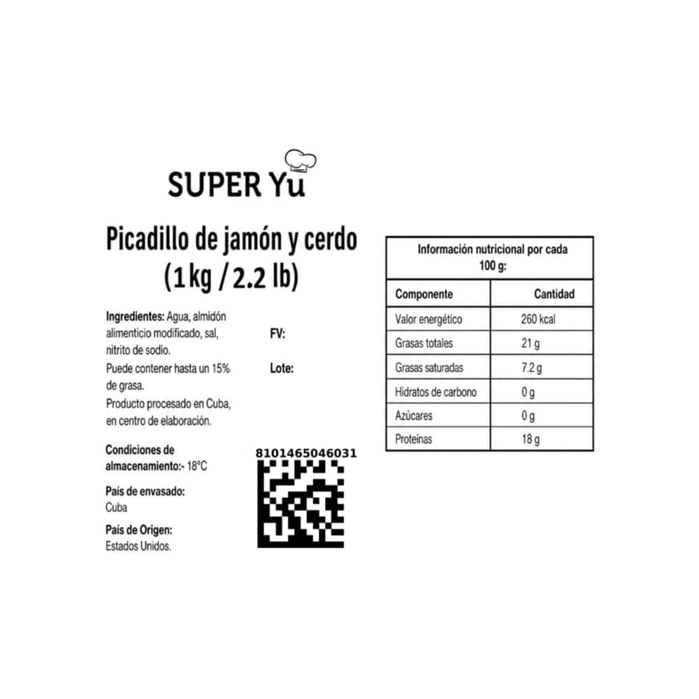 Picadillo de jamón y cerdo Super Yu (1 kg / 2.2 lb) - Miniatura 4