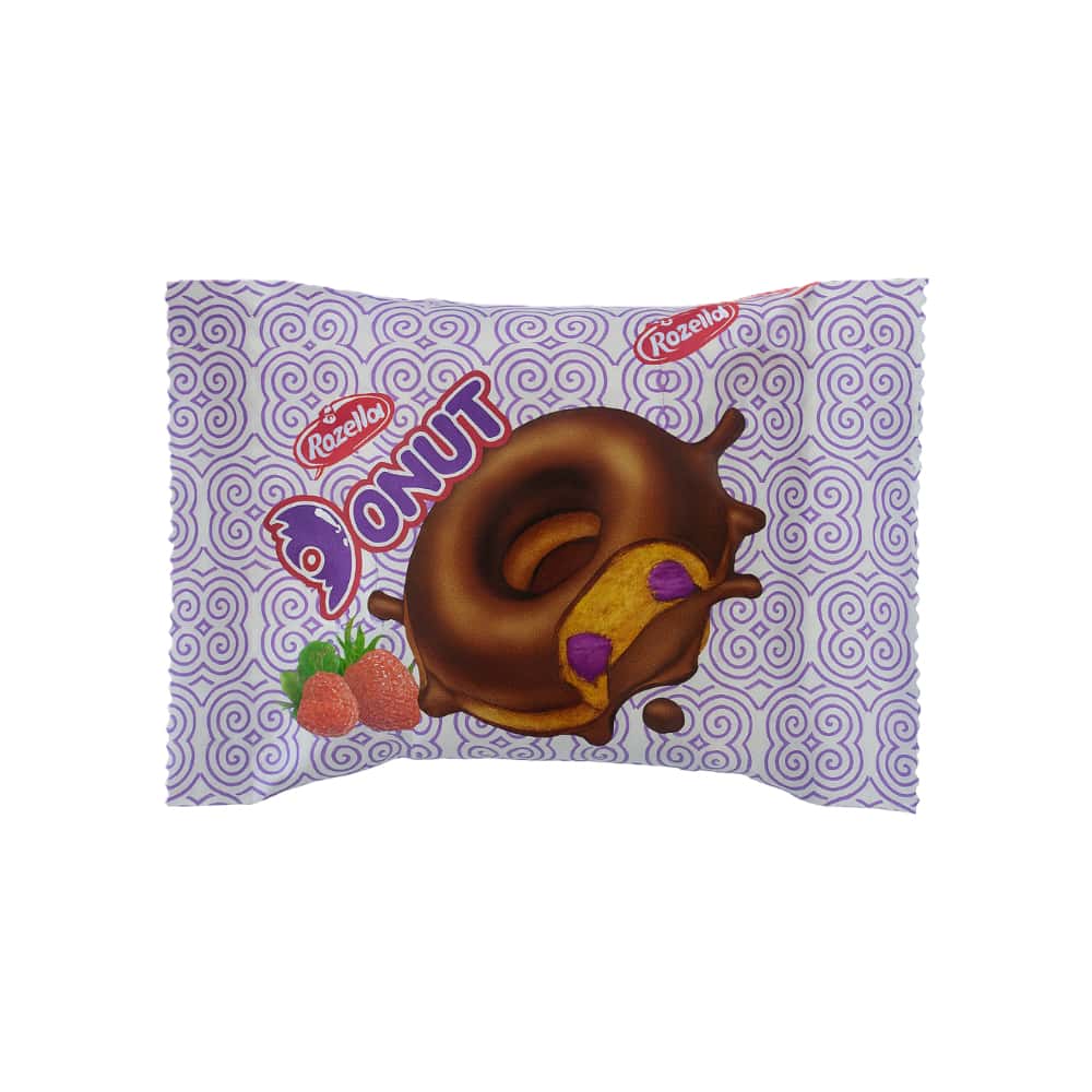 Pastel de donut cubierto de chocolate con crema con sabor a frutos rojos Rozella (30 g / 1.05 oz) - Miniatura 1
