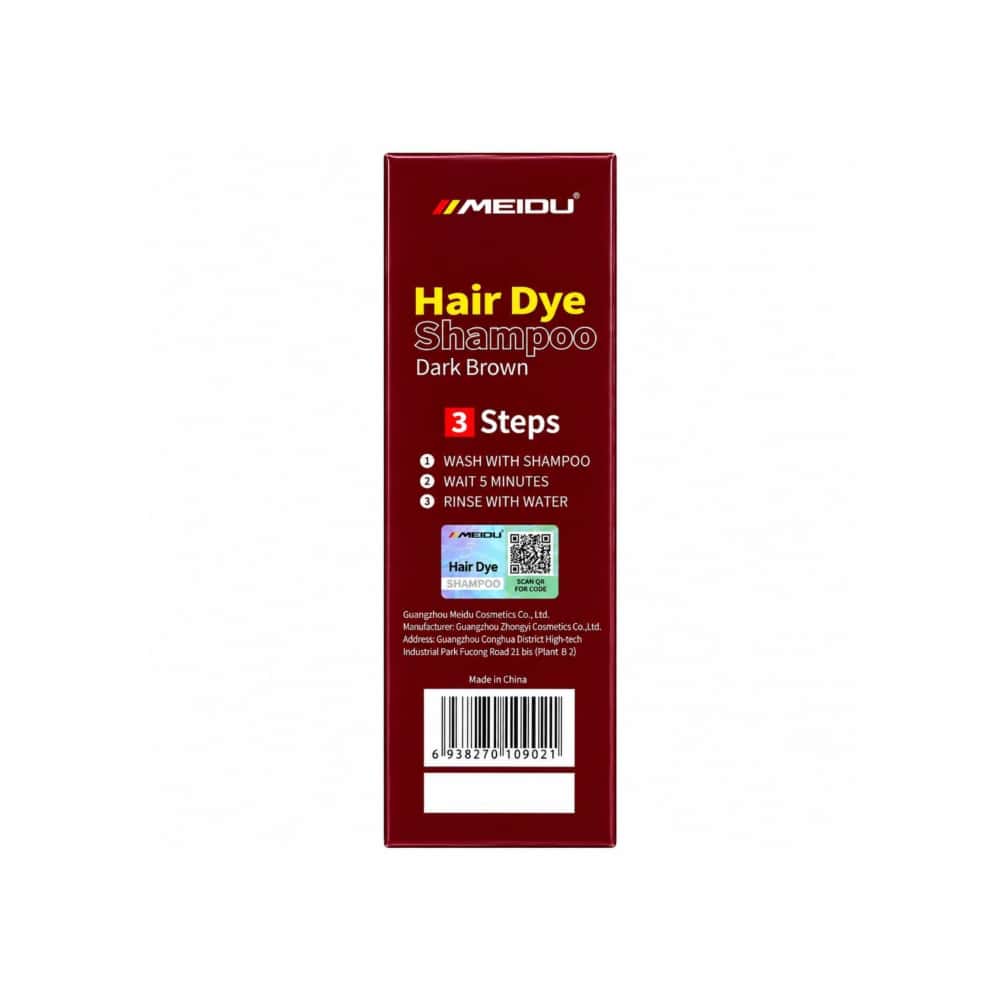 Champú tinte para el cabello castaño oscuro 3 en 1 Meidu (500 ml / 16.9 oz) - Miniatura 4
