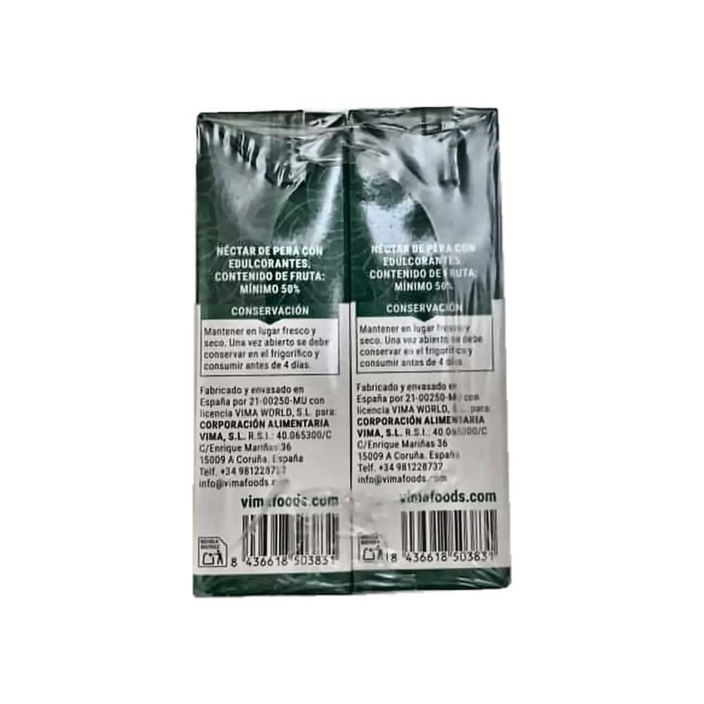 Néctar de pera Vima Foods (6 x 200 ml) - Miniatura 2