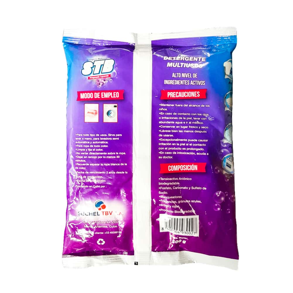 Detergente en polvo multiusos con fragancia a lavanda STB (3 x 500 g / 1.1 lb) - Miniatura 2