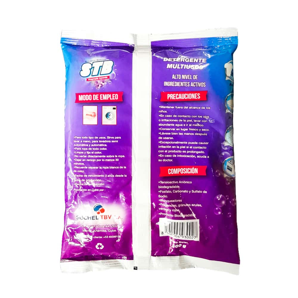 Detergente en polvo multiusos con fragancia a lavanda STB (4 x 500 g / 1.1 lb) - Miniatura 2