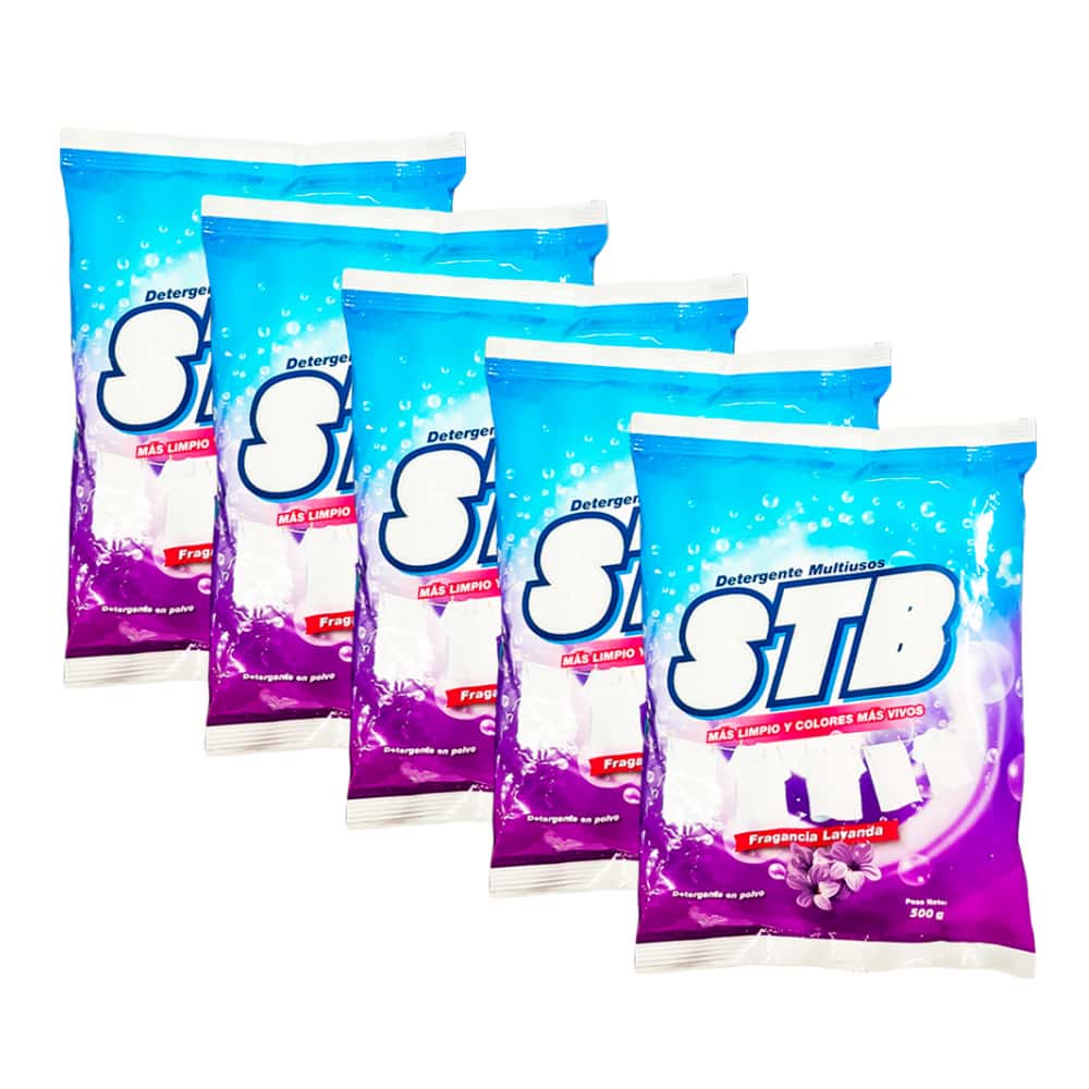 Detergente en polvo multiusos con fragancia a lavanda STB (5 x 500 g / 1.1 lb) - Miniatura 1