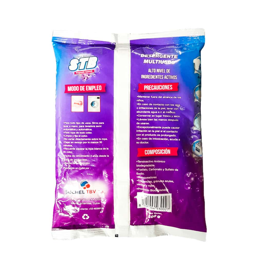 Detergente en polvo multiusos con fragancia a lavanda STB (8 x 500 g / 1.1 lb) - Miniatura 2