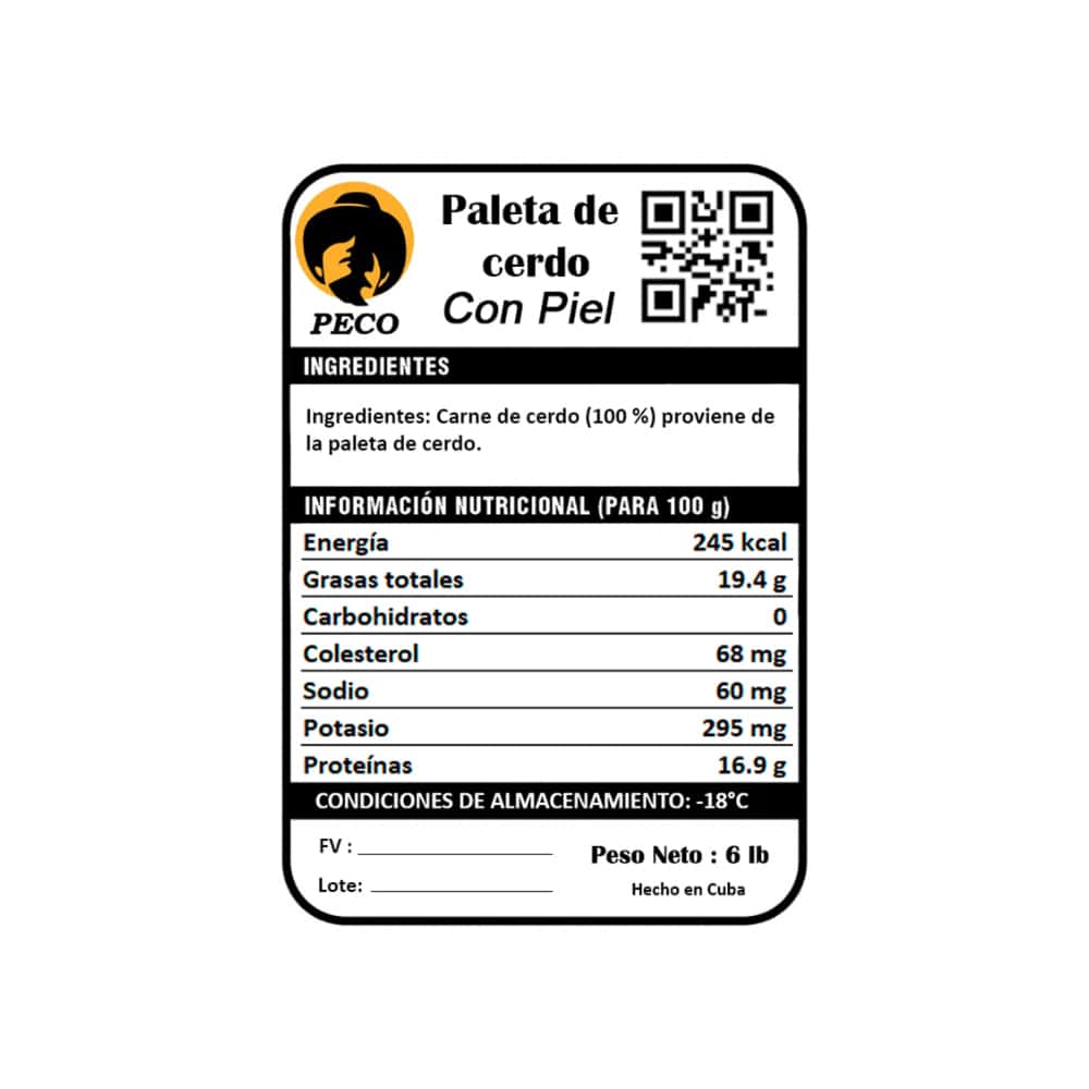 Paleta de cerdo con piel Peco (2.72 kg / 6 lb) - Miniatura 2