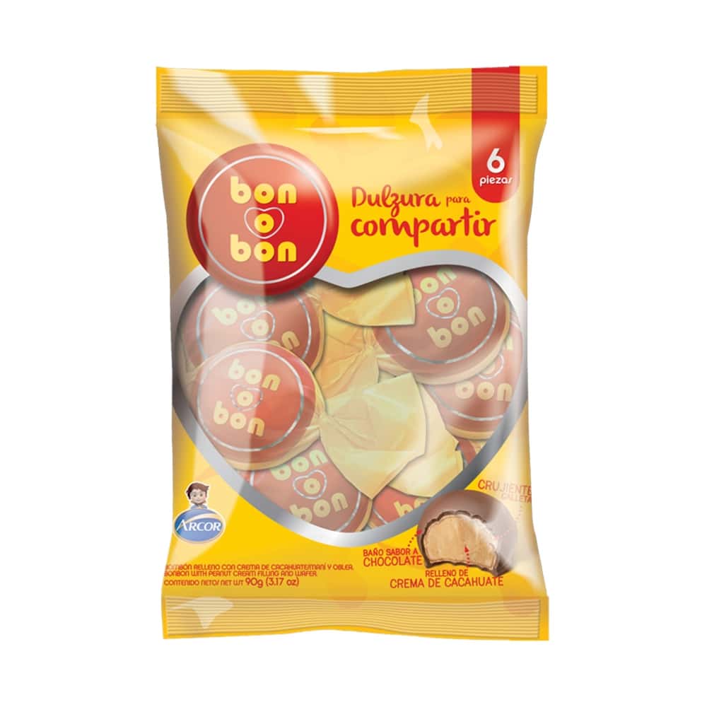 Bombón relleno con crema de cacahuate y oblea Bon o Bon (90 g / 3.1 oz) - Miniatura 1
