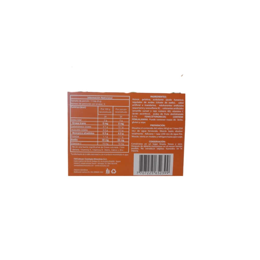 Gelatina sabor a mandarina Boom (40 g / 1.4 oz) - Miniatura 3