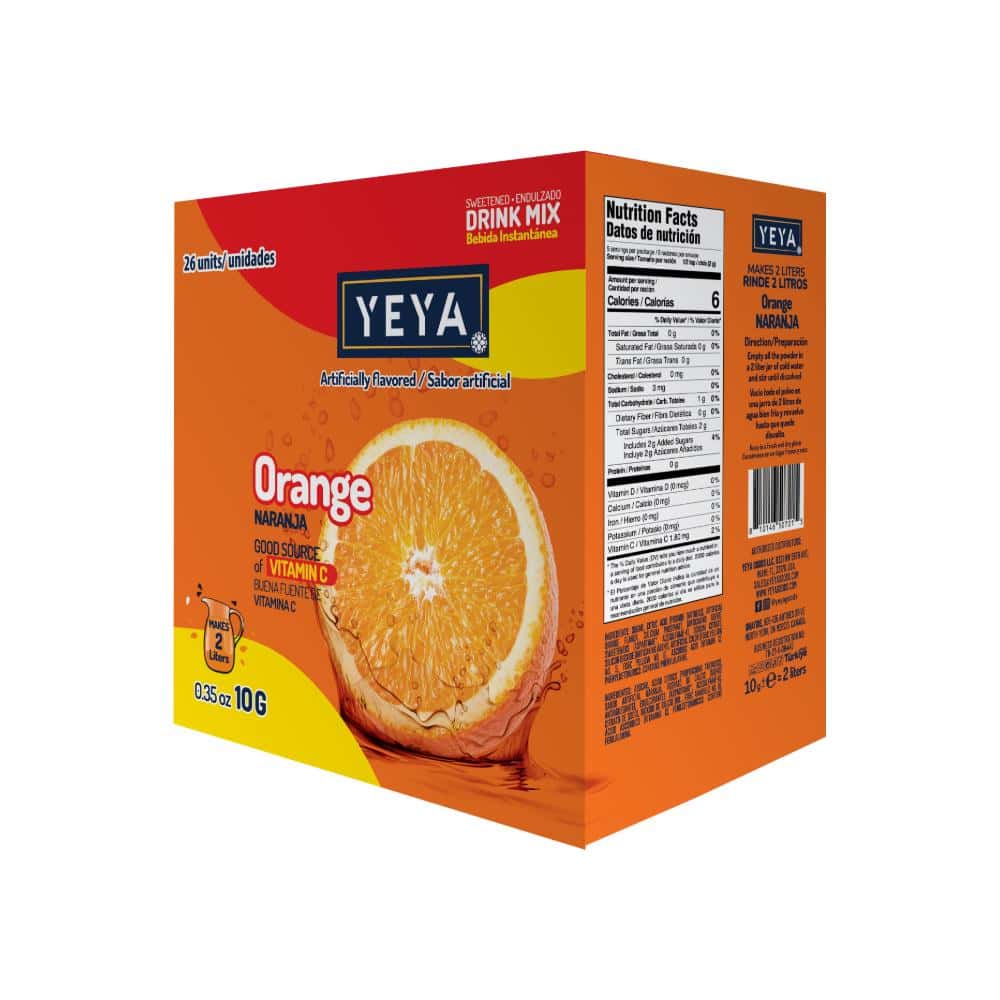 Refresco instantáneo sabor naranja YEYA (26 x 10 g / 0.35 oz) - Miniatura 2