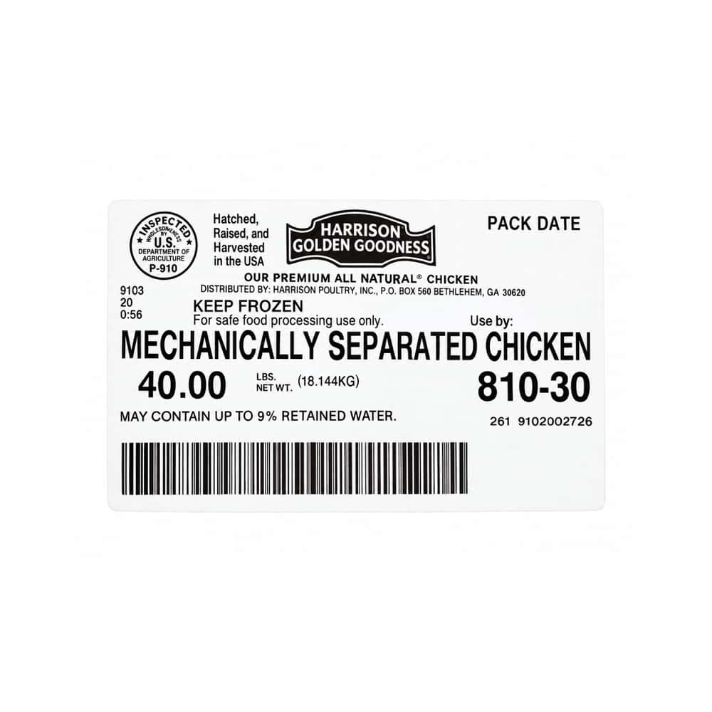 Carne de pollo separada mecánicamente Harrison Golden Goodness (18.14 kg / 40 lb) - Miniatura 2
