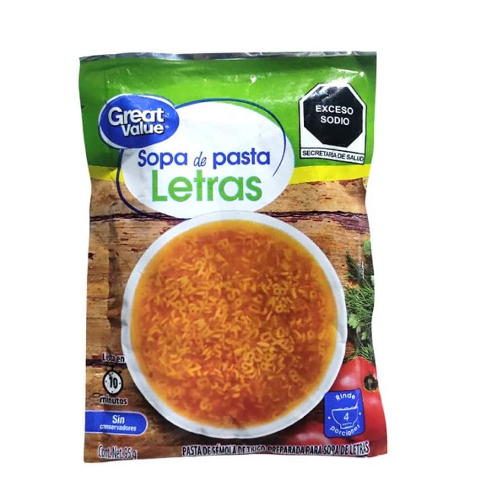 Sopa de pasta letras Great Value (95 g / 3.35 oz) - Miniatura 2