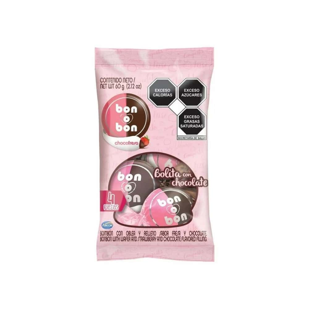 Bombón con oblea y relleno sabor fresa y chocolate Arcor (60 g / 2.12 oz) - Miniatura 1
