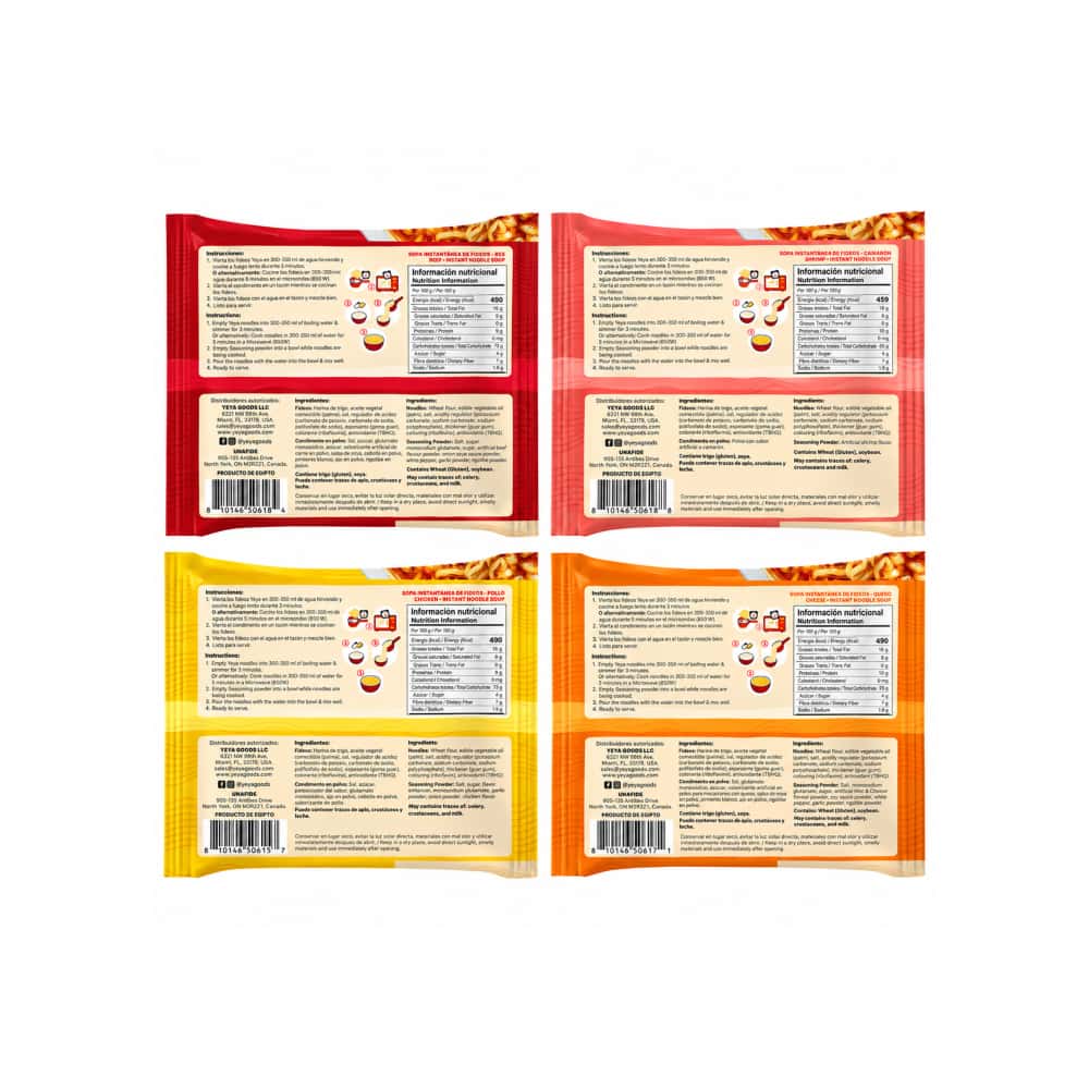 Combo mixto de sopas instantáneas de fideos YEYA (40 x 75 g / 2.6 oz) - Miniatura 3