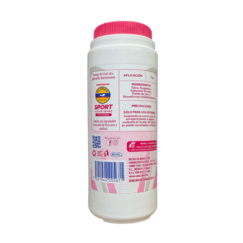 Talco desodorante para mujer Sport Active Sense Olorex (100 g / 3.53 oz) - Miniatura 2