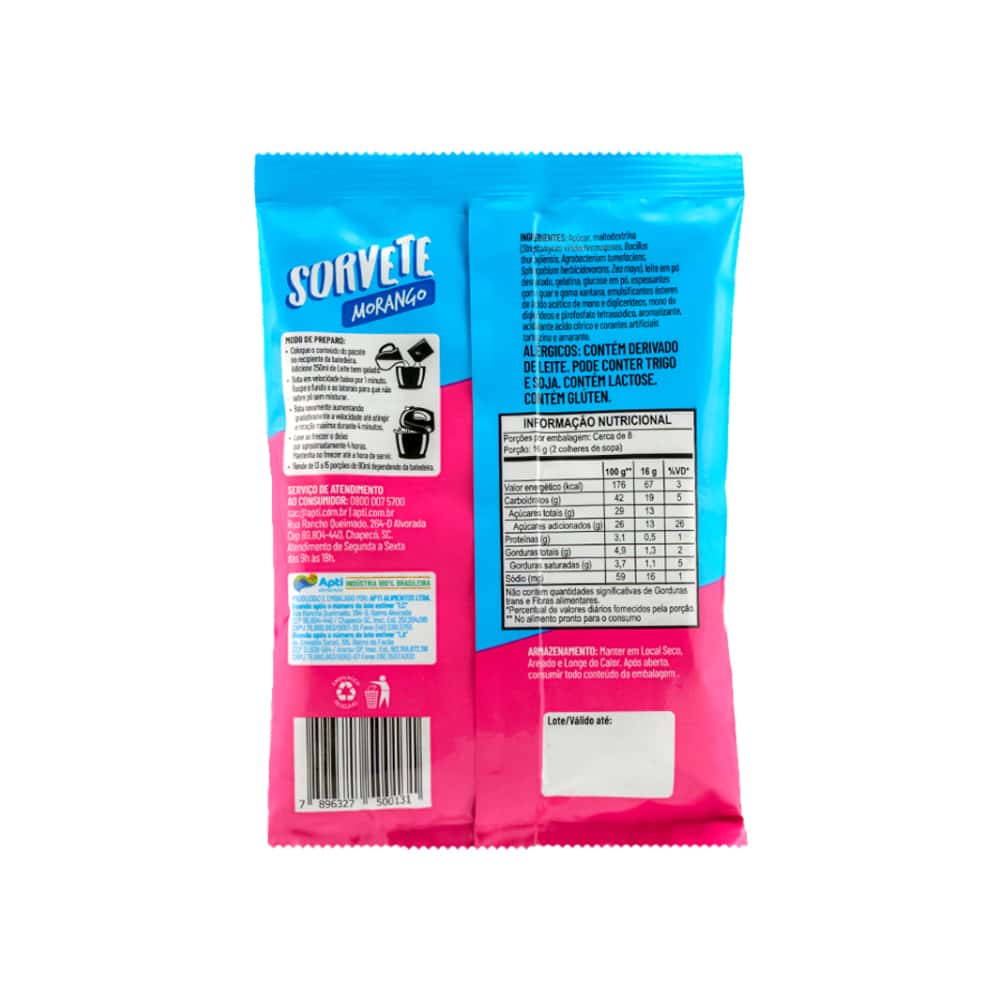 Polvo de helado con sabor artificial a fresa Apti (120 g / 4.23 oz) - Miniatura 2