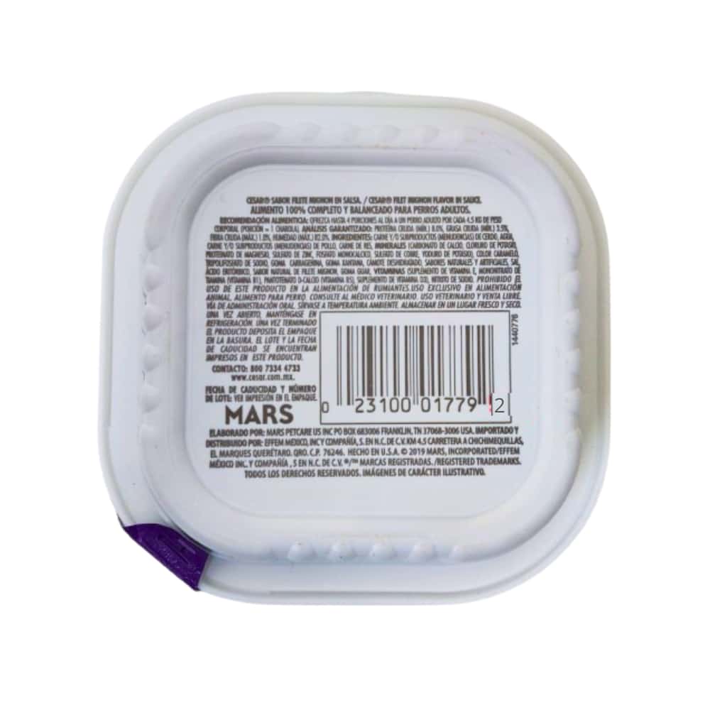 Alimento para perro adulto filete mignon en salsa Cesar Clásico (100 g / 3.5 oz) - Miniatura 2