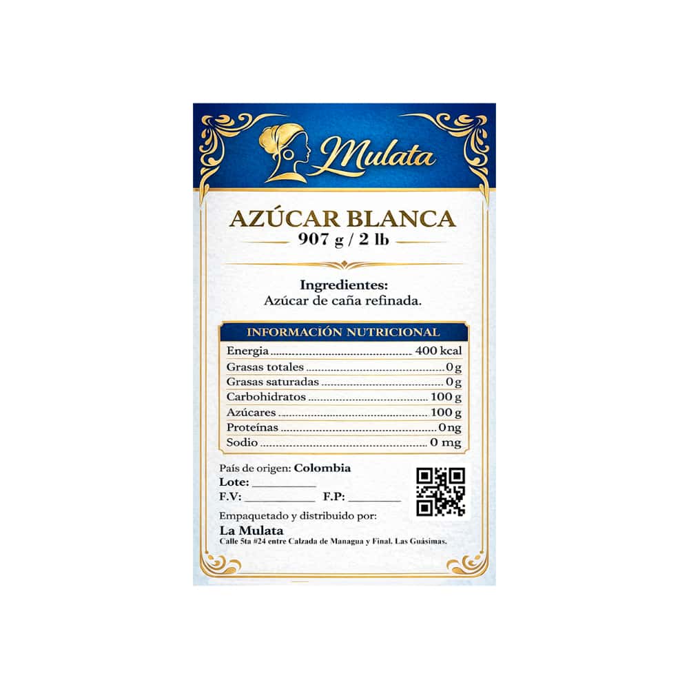 Azúcar blanca La Mulata (907 g / 2 lb) - Miniatura 2