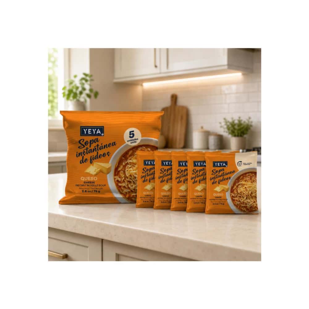 Sopa instantánea de fideos con sabor a queso YEYA (5 x 75 g / 2.6 oz) - Miniatura 4