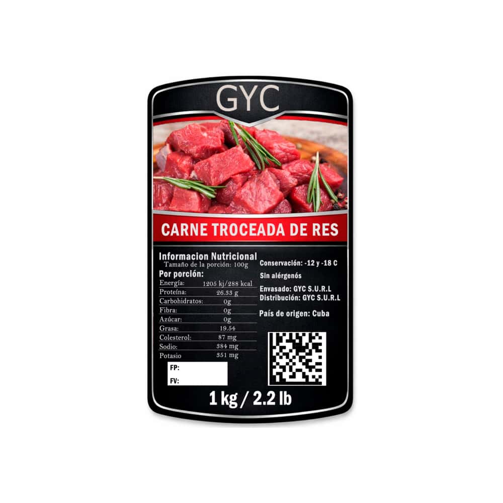 Carne troceada de res GYC (1 kg / 2.2 lb) - Miniatura 2
