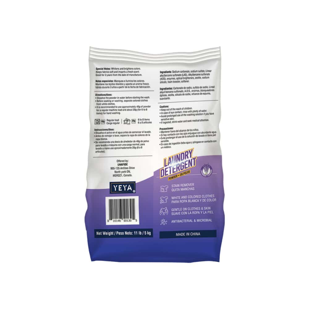 Detergente en polvo con aroma a lavanda YEYA (3 x 5 kg / 11 lb) - Miniatura 3