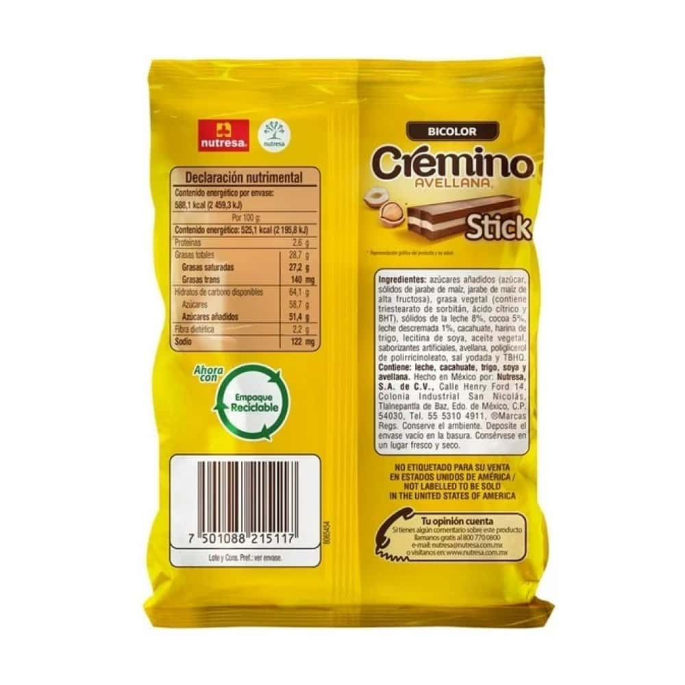 Tableta con cocoa sabor avellana Bicolor Stick Cremino (112 g / 3.95 oz) - Miniatura 2