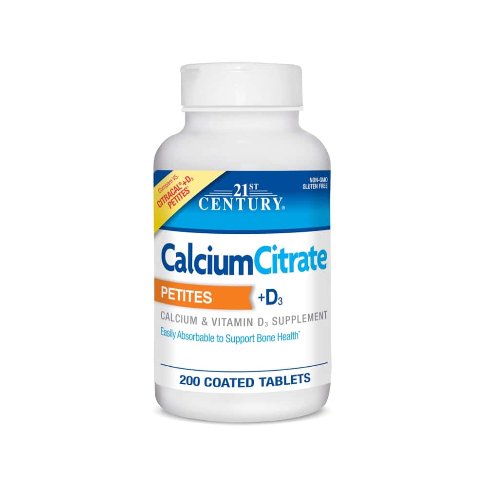 Citrato de calcio + vitamina D3 Petites 21st Century (200 tabletas) - Miniatura 1
