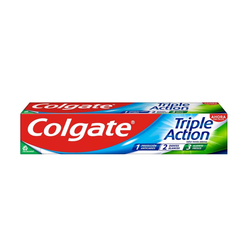 Pasta de dientes triple acción sabor menta intenso Colgate (4 x 75 ml) - Miniatura 2
