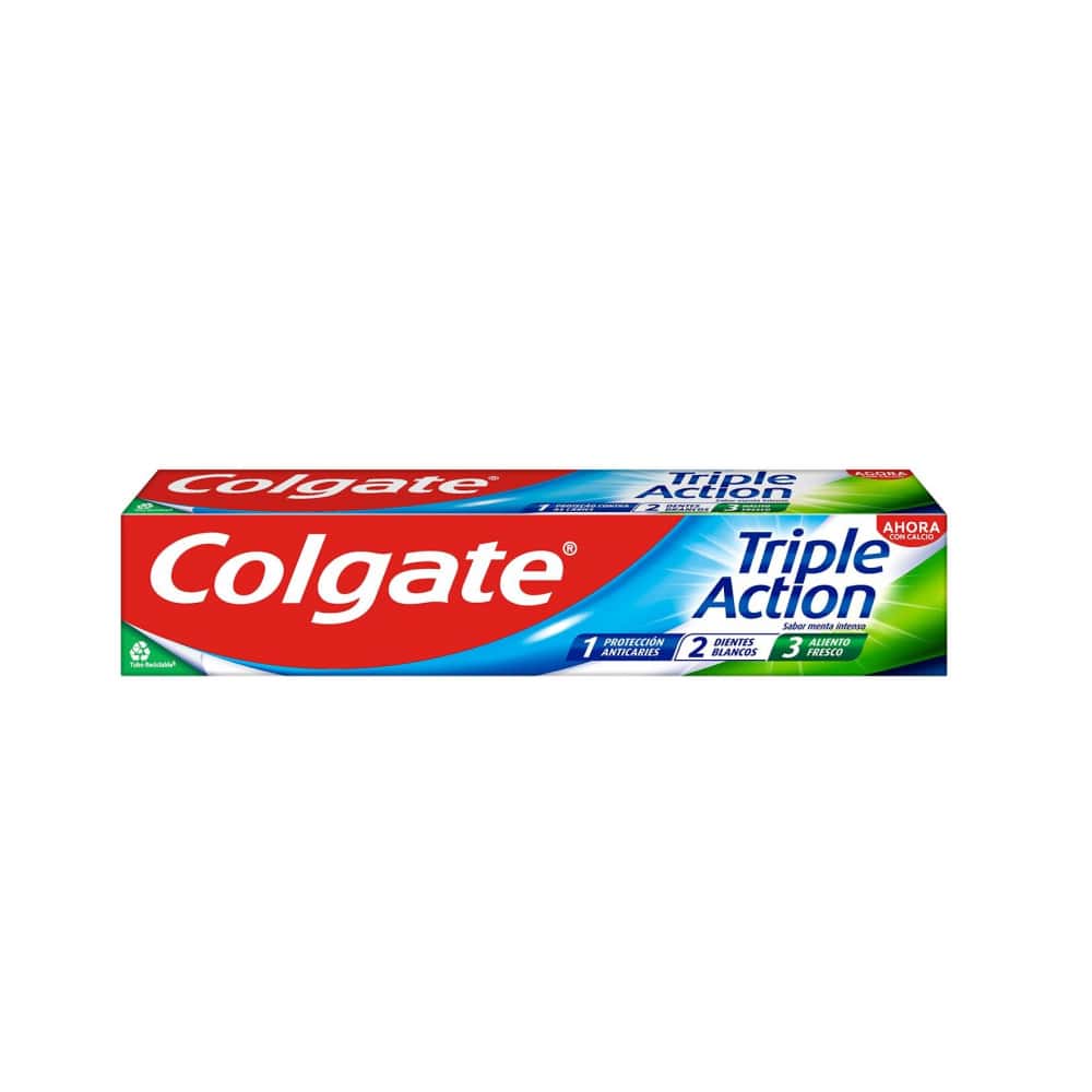 Pasta de dientes triple acción sabor menta intenso Colgate (6 x 75 ml) - Miniatura 2