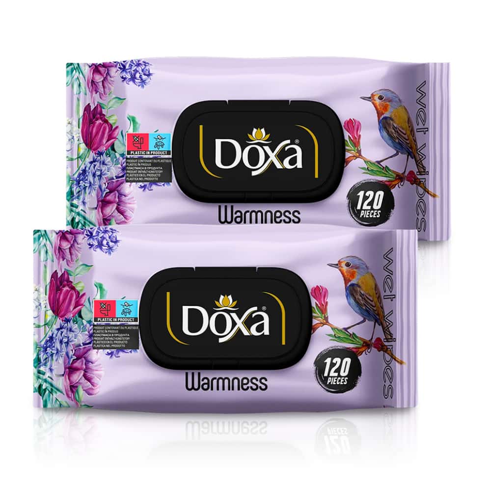 Toallitas húmedas con aroma cálido Doxa (2 x 120 U) - Miniatura 1