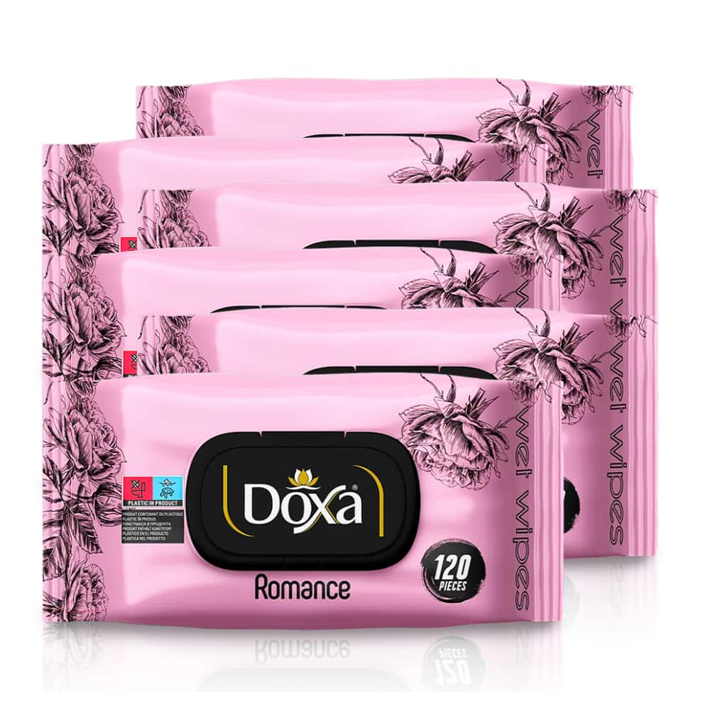 Toallitas húmedas con aroma a romance Doxa (6 x 120 U) - Miniatura 1