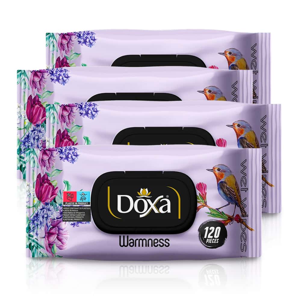 Toallitas húmedas con aroma cálido Doxa (4 x 120 U) - Miniatura 1