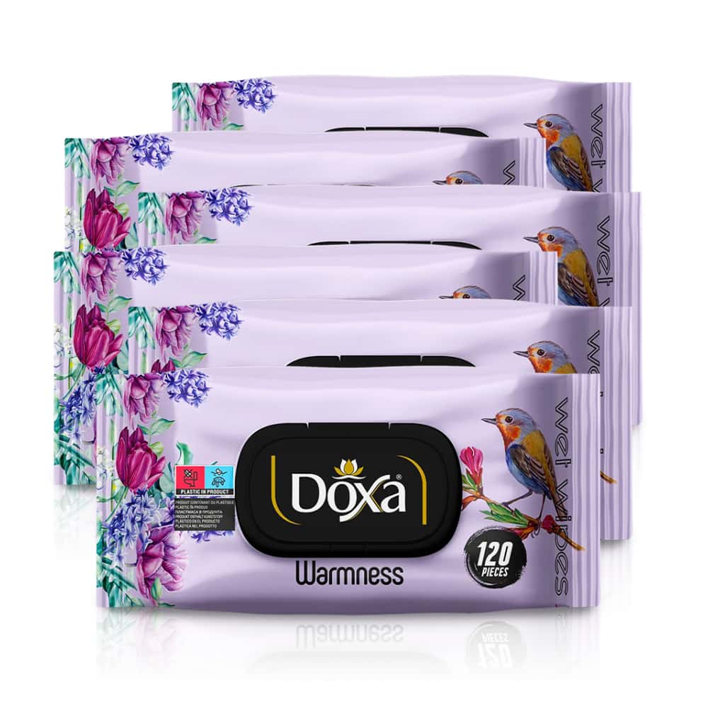 Toallitas húmedas con aroma cálido Doxa (6 x 120 U) - Miniatura 1