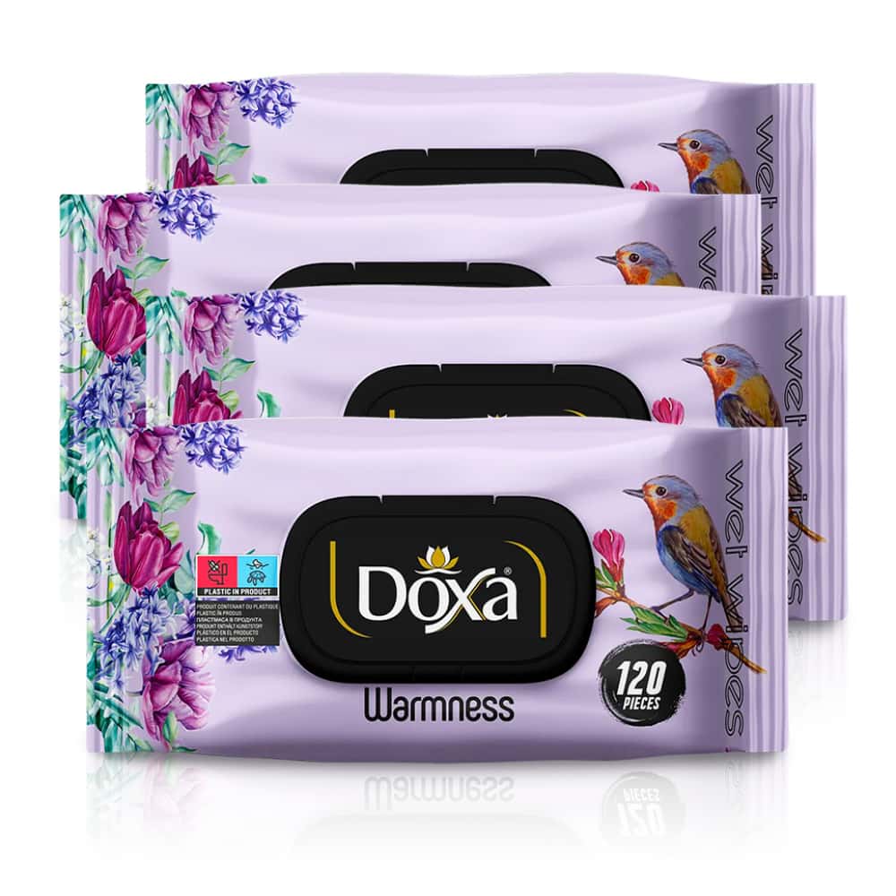 Toallitas húmedas con aroma cálido Doxa (4 x 120 U) - Miniatura 1