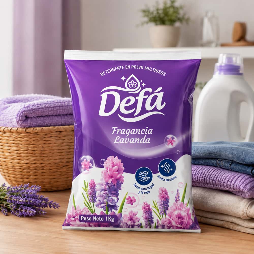 Detergente en polvo multiusos fragancia de lavanda Defá (6 x 1 kg / 2.2 lb) - Miniatura 4