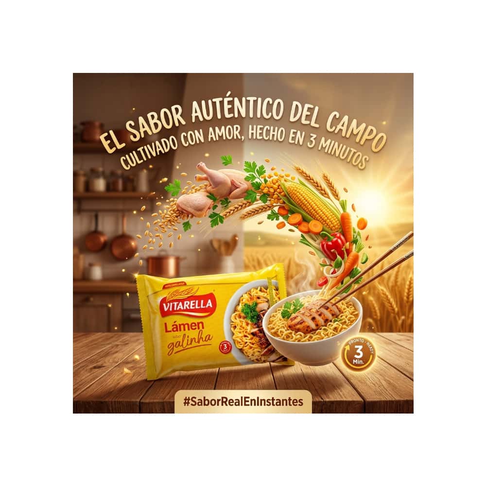 Sopa de fideos instantánea sabor a gallina Vitarella (74.3 g / 2.62 oz) - Miniatura 4