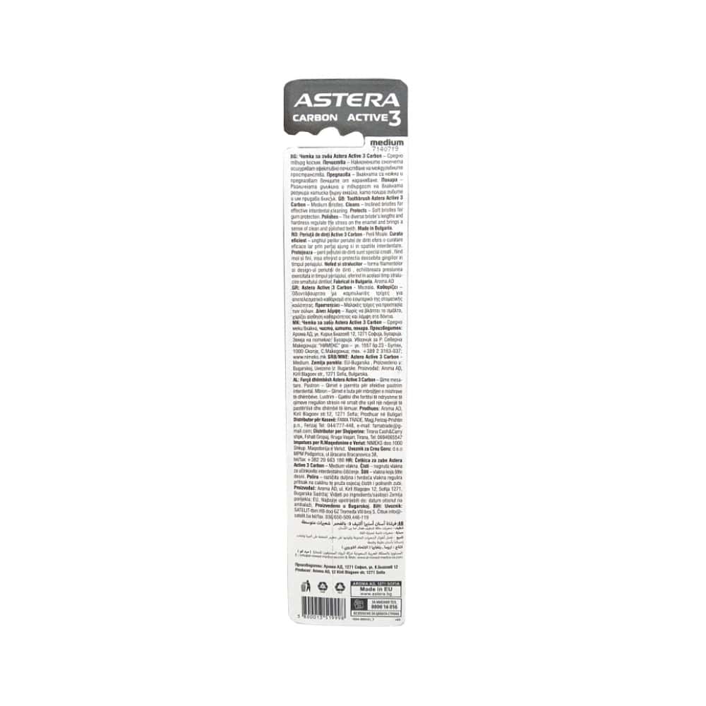 Cepillo dental para adultos con cerdas medias Carbon Active 3 Astera - Miniatura 2