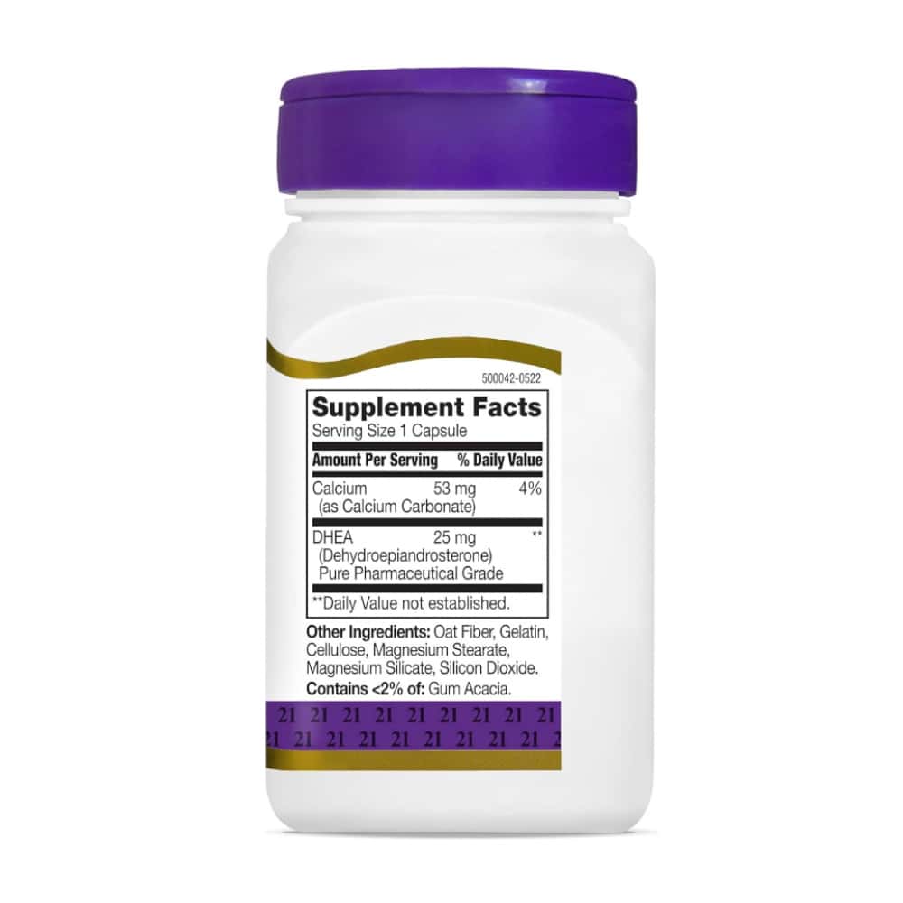 DHEA. Dehidroepiandrosterona 25 mg 21st Century (90 cápsulas) - Miniatura 2