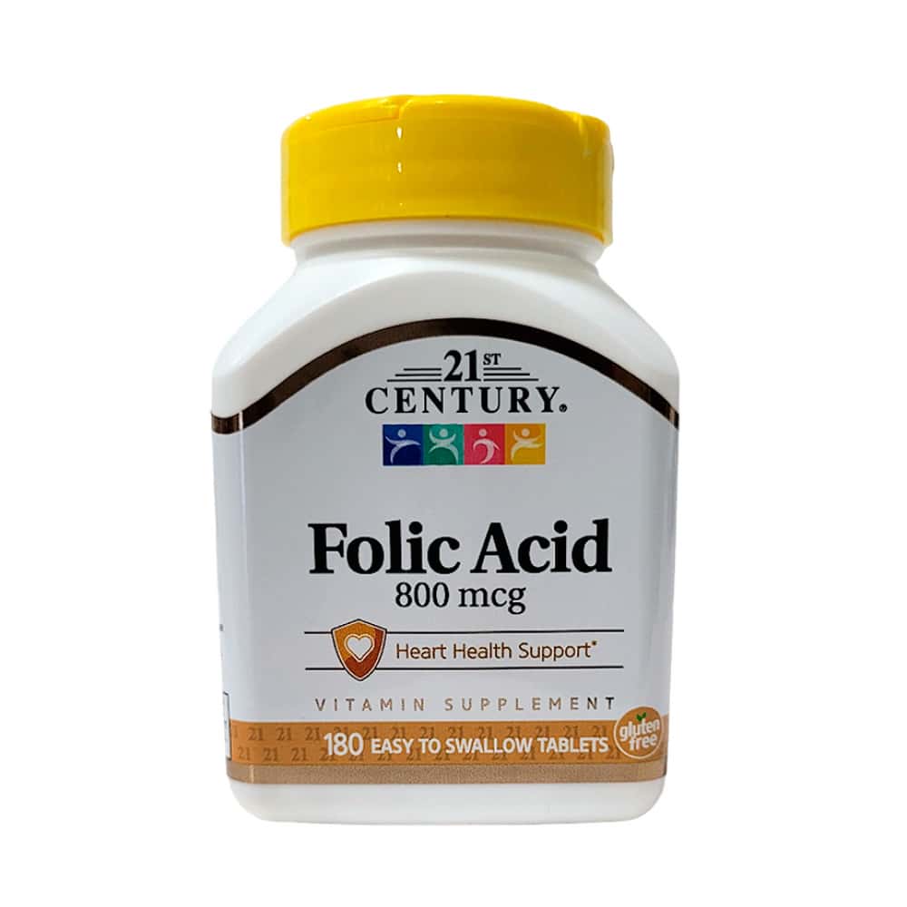 Ácido fólico 800 mcg 21st Century (180 tabletas) - Miniatura 1