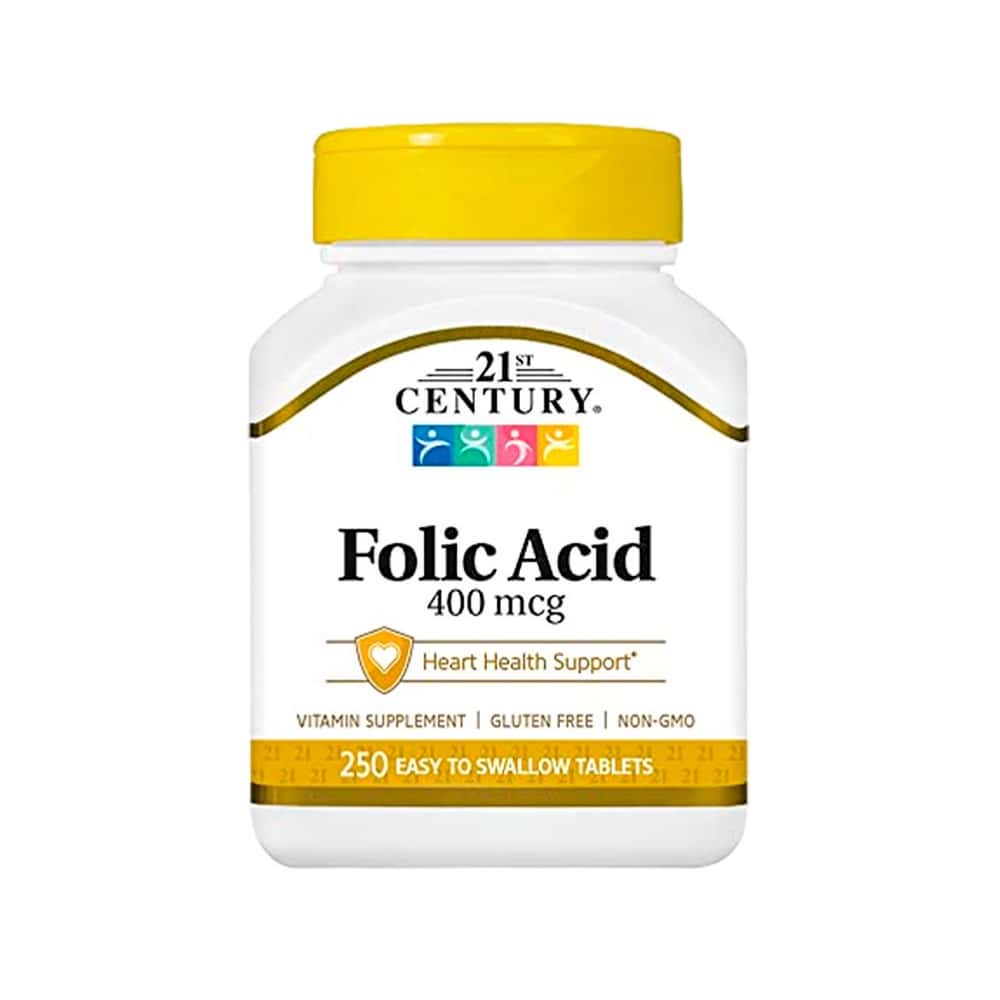 Ácido fólico 400 mcg 21st Century (250 tabletas) - Miniatura 1