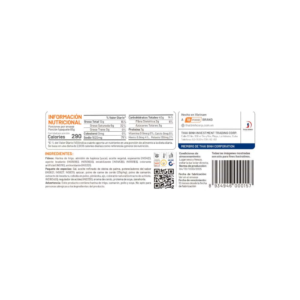 Sopa instantánea de fideos sabor a cerdo Miriko (65 g / 2.29 oz) - Miniatura 3
